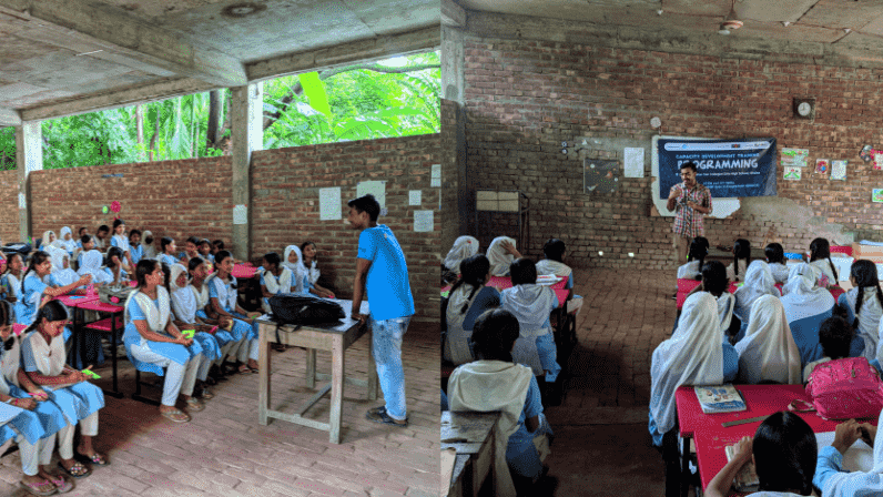 Mathematics-1 and Programming-1 sessions were conducted at  Ratan Sen Collegiate Girls' School, Rupsha, Khulna
